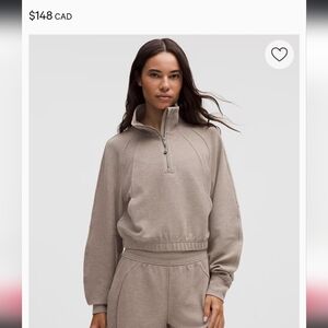 Lululemon 🍋 Scuba Cropped 1/2 Zip Funnel Neck *Waffle IKIK Sz XL
